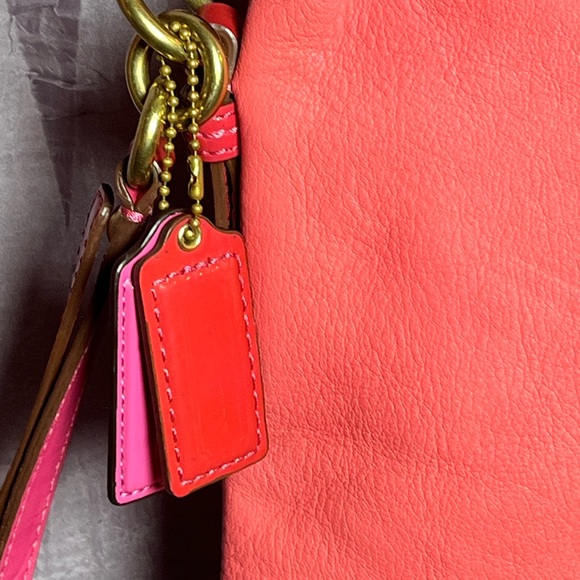 ***12pm Start*** Coach Bonnie Cashin Pink and Coral Foldover Crossbody Bag - Picture 2 of 3